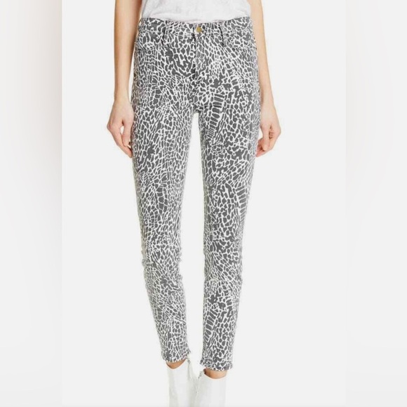 Frame Womens 26 Le High Animal Print Ankle Skinny Jeans High Waist Denim… - Picture 8 of 16